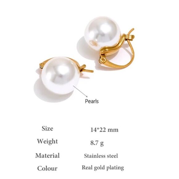 #36 New Unique Pearl Drop Huggie Earrings - Picture 6 of 14